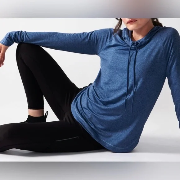 Athleta Uptempo Hoodie Blue- XS - Picture 3 of 8